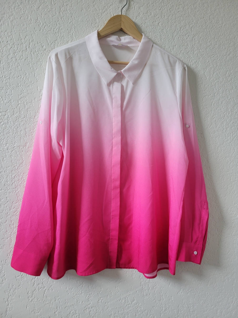 Calvin Klein Pink Ombre Button-Up Dress Shirt
